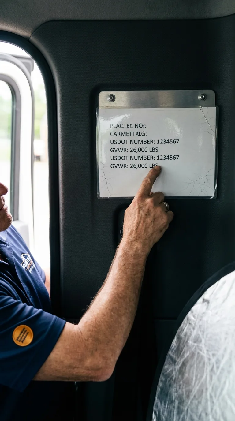 USDOT licensing placard verification in Paola